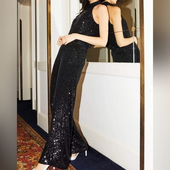Generation Love Raquel Sequin Wide Leg Black Pants - Picture 1 of 8